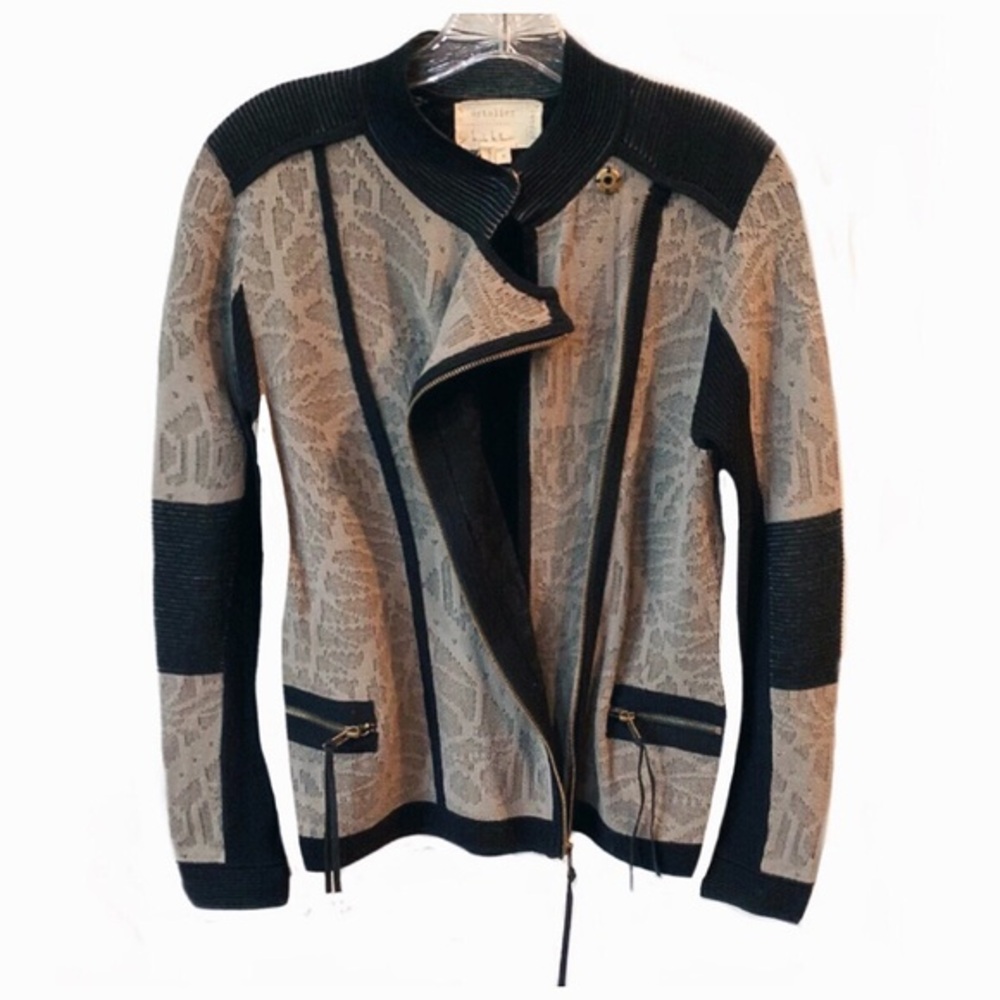 Nicole Miller Artelier Moto Sweater Jacket